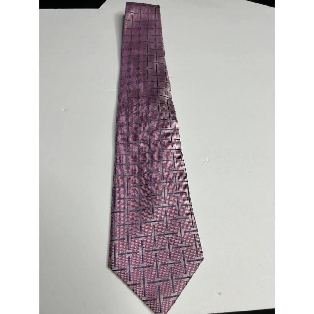 Lavender Pink and Blue design Silk Tie